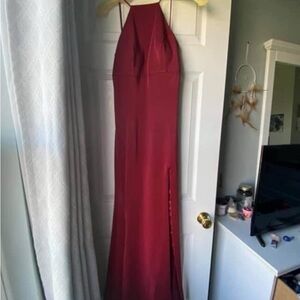 Elegant Burgundy Evening Gown